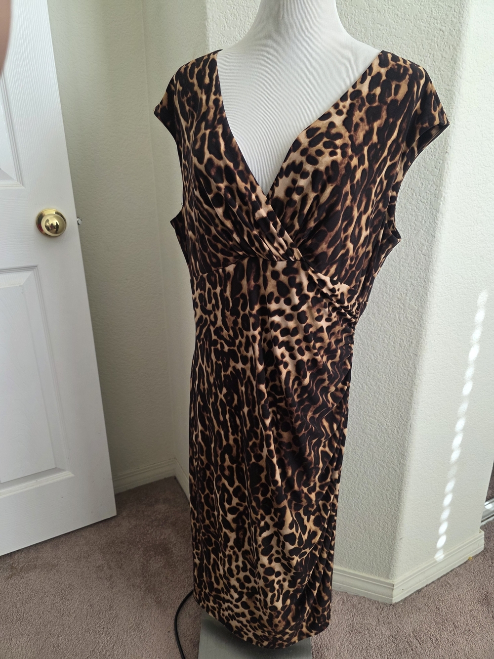 Ralph Lauren Leopard-Print Wrap Dress in Brown and Tan